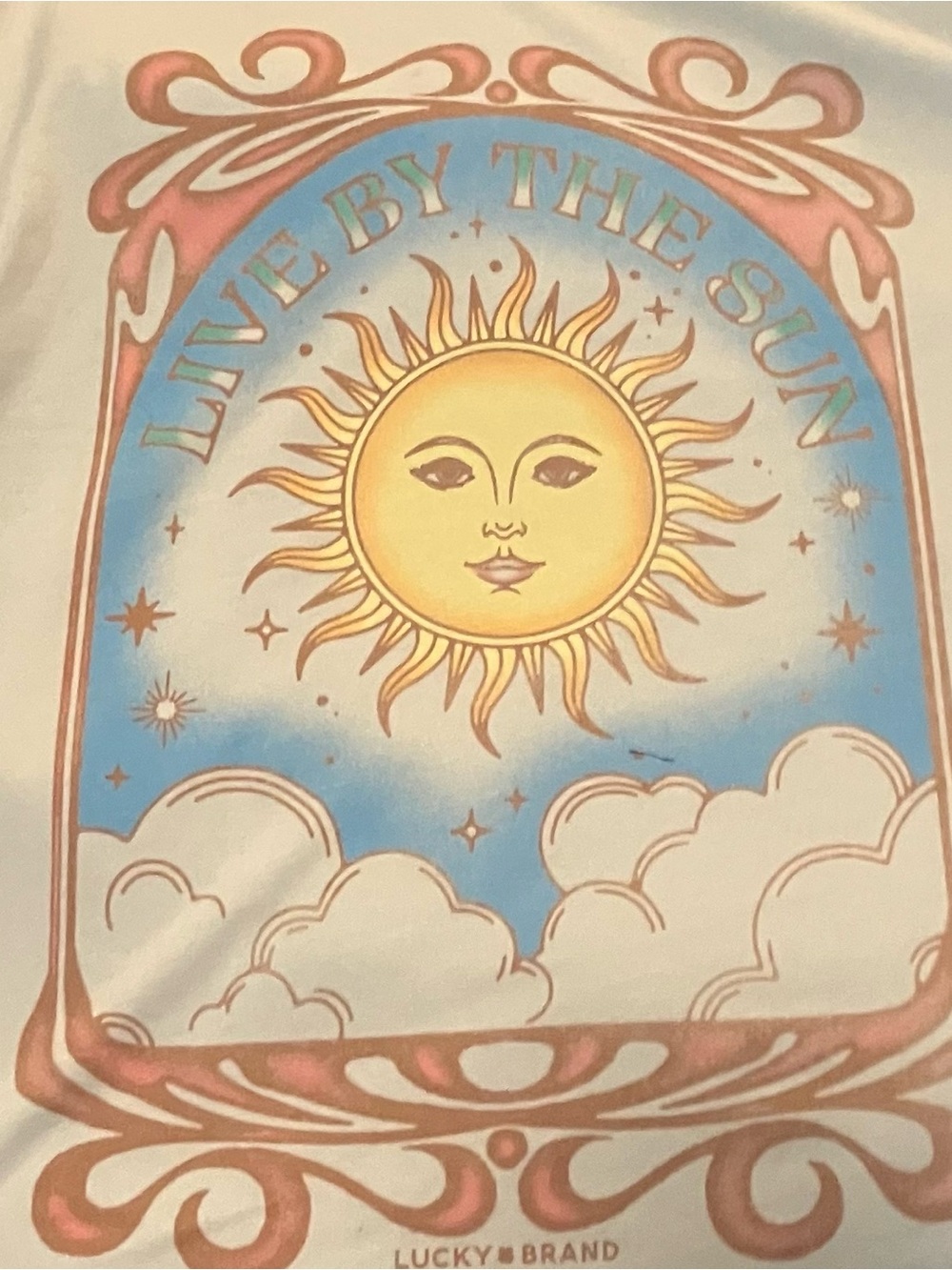 Lucky Brand Light Blue Tee with Red Tag Accents